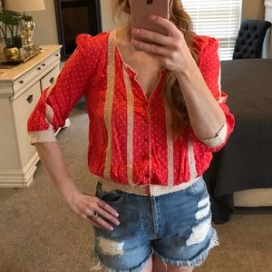 EUC free people peasant top, XS